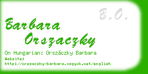 barbara orszaczky business card