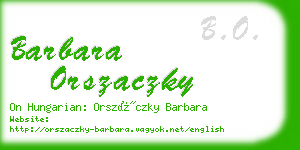 barbara orszaczky business card